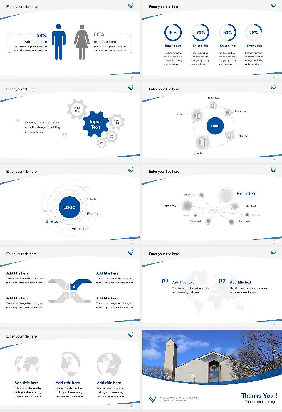 Soai University Course/Courseware Creation PPT Template16:9 ratio PPT effect preview image4