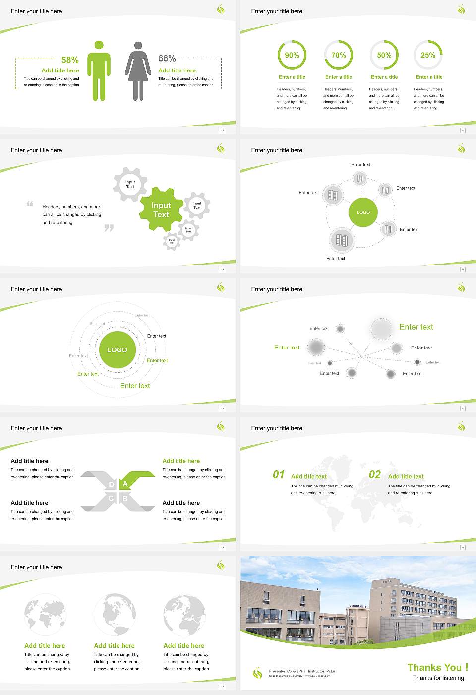 Sonoda Women’s University Course/Courseware Creation PPT Template16:9 ratio PPT effect preview image4