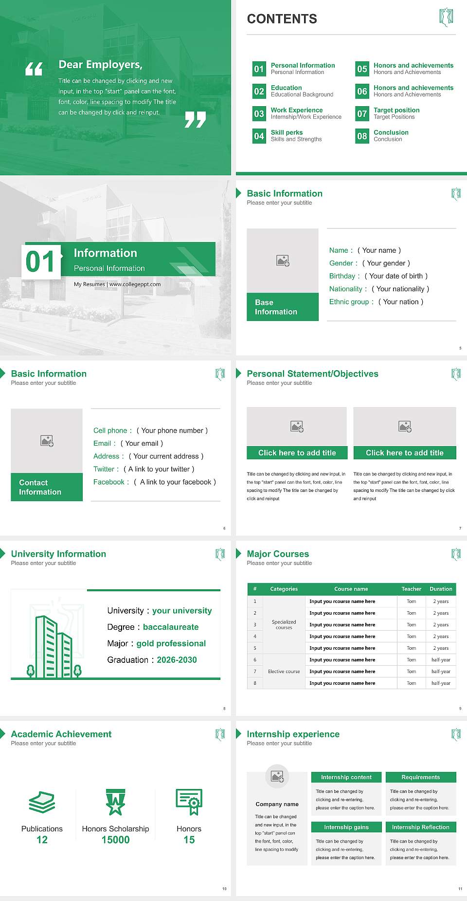 Sugino Fashion College Resume PPT Template4:3 ratio PPT effect preview image2