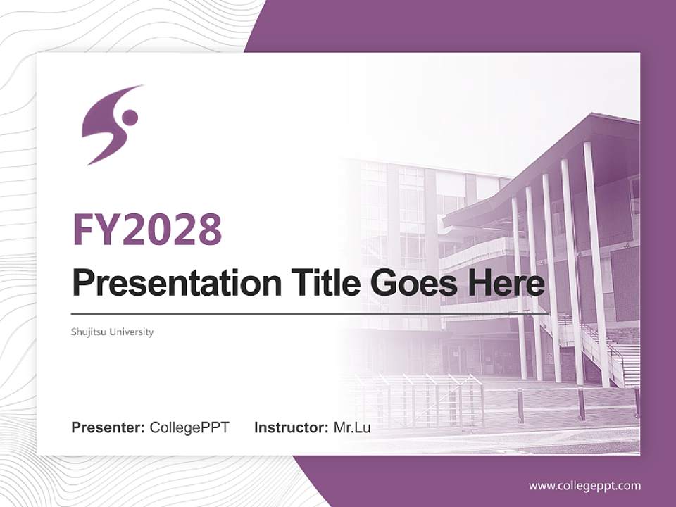 Shujitsu University Academic Presentation/Research Findings Report PPT Template4:3 ratio PPT effect preview image5