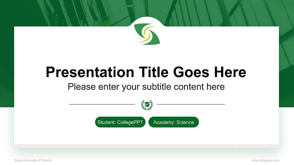 Suwa University of Science National Scholarship Defense PPT Template16:9 ratio PPT effect preview image