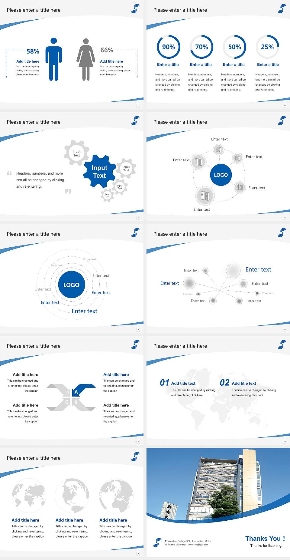 Shukutoku University Course/Courseware Creation PPT Template4:3 ratio PPT effect preview image4