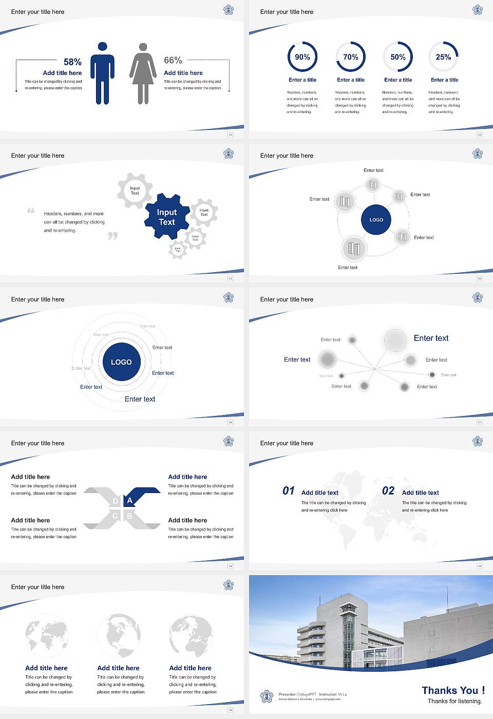 Showa Women’s University Course/Courseware Creation PPT Template16:9 ratio PPT effect preview image4