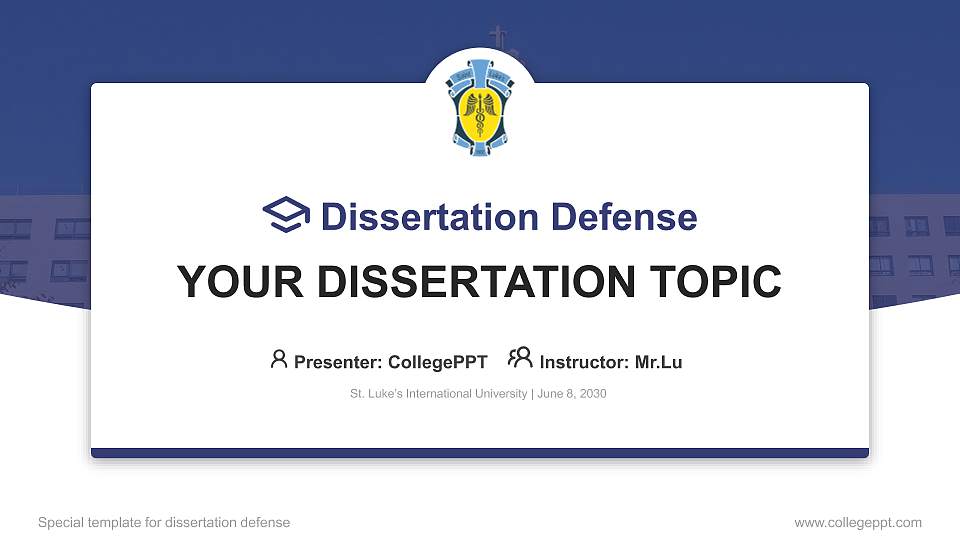 St. Luke’s International University Graduation Thesis Defense PPT Template16:9 ratio PPT effect preview image
