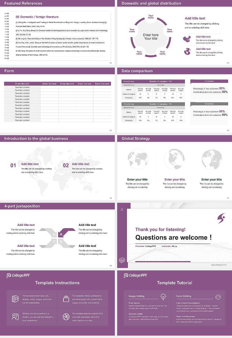 Shujitsu University Thesis Proposal/Graduation Defense PPT Template16:9 ratio PPT effect preview image4