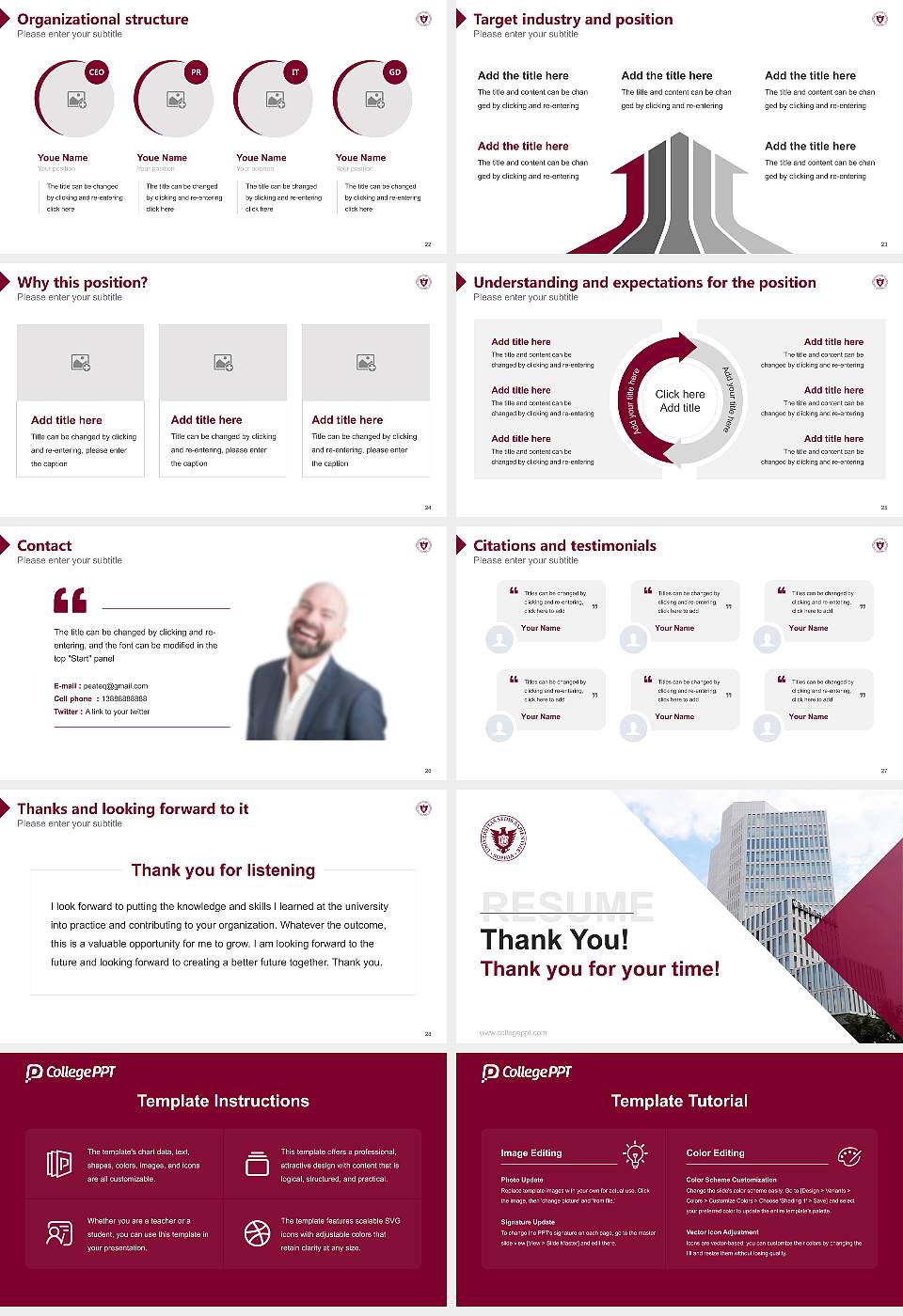 Sophia University Yotsuya Campus Resume PPT Template16:9 ratio PPT effect preview image4