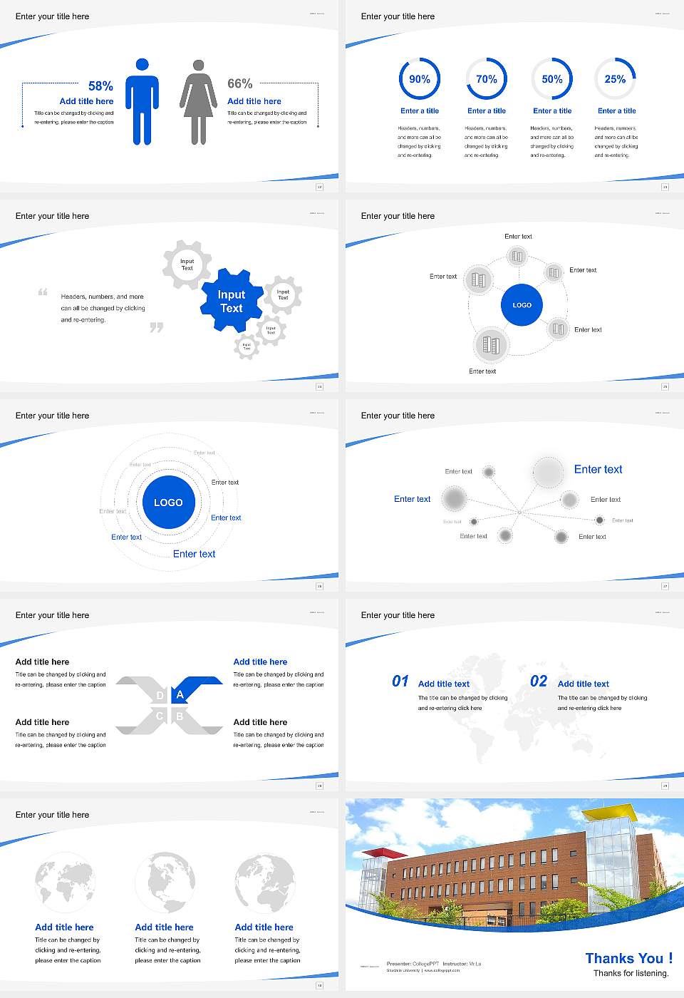 Shuchiin University Course/Courseware Creation PPT Template16:9 ratio PPT effect preview image4
