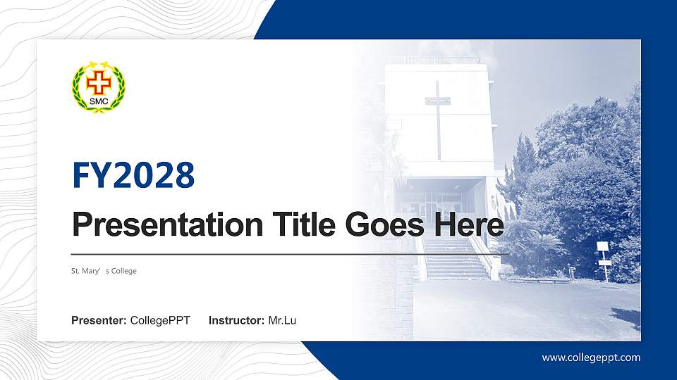 St. Mary’s College Academic Presentation/Research Findings Report PPT Template16:9 ratio PPT effect preview image