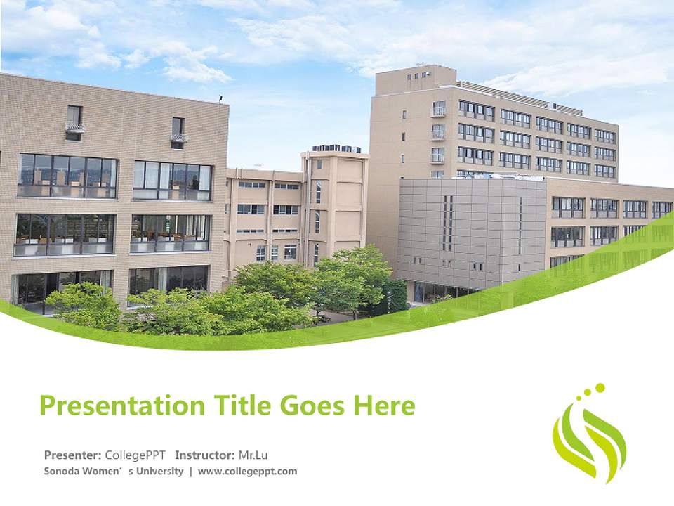 Sonoda Women’s University Course/Courseware Creation PPT Template4:3 ratio PPT effect preview image5