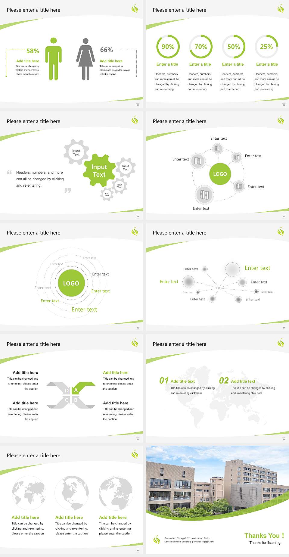 Sonoda Women’s University Course/Courseware Creation PPT Template4:3 ratio PPT effect preview image4