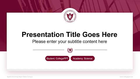 Sophia University Mejiro Seibo Campus National Scholarship Defense PPT Template
