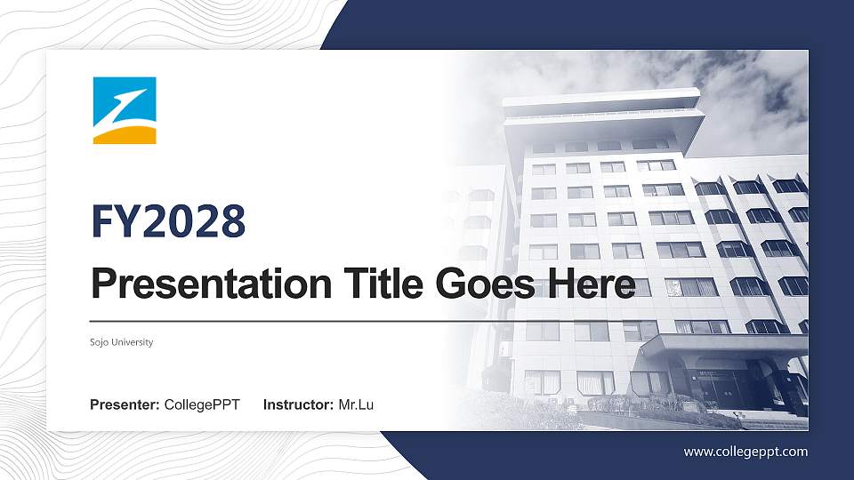 Sojo University Academic Presentation/Research Findings Report PPT Template16:9 ratio PPT effect preview image