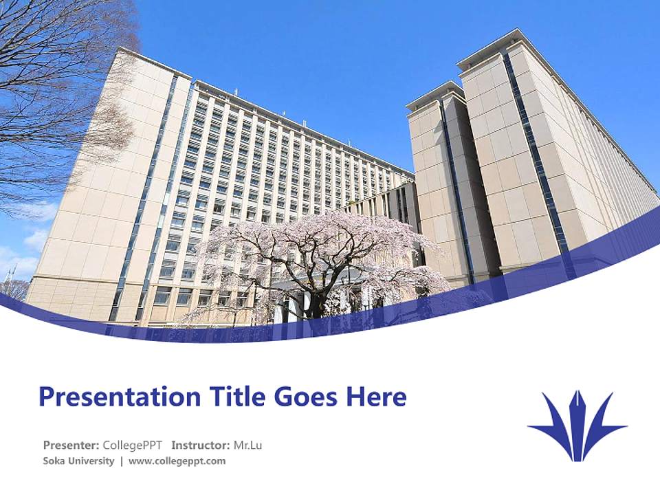 Soka University Course/Courseware Creation PPT Template4:3 ratio PPT effect preview image5