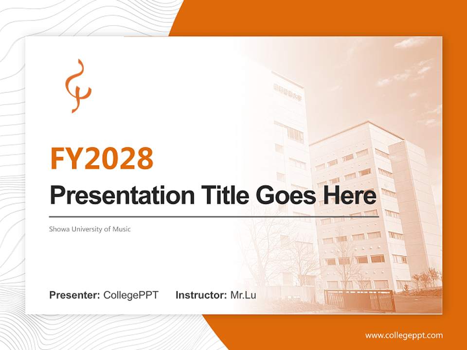 Showa University of Music Academic Presentation/Research Findings Report PPT Template4:3 ratio PPT effect preview image5