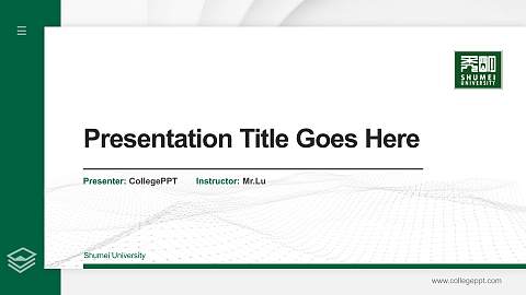 Shumei University Thesis Proposal/Graduation Defense PPT Template