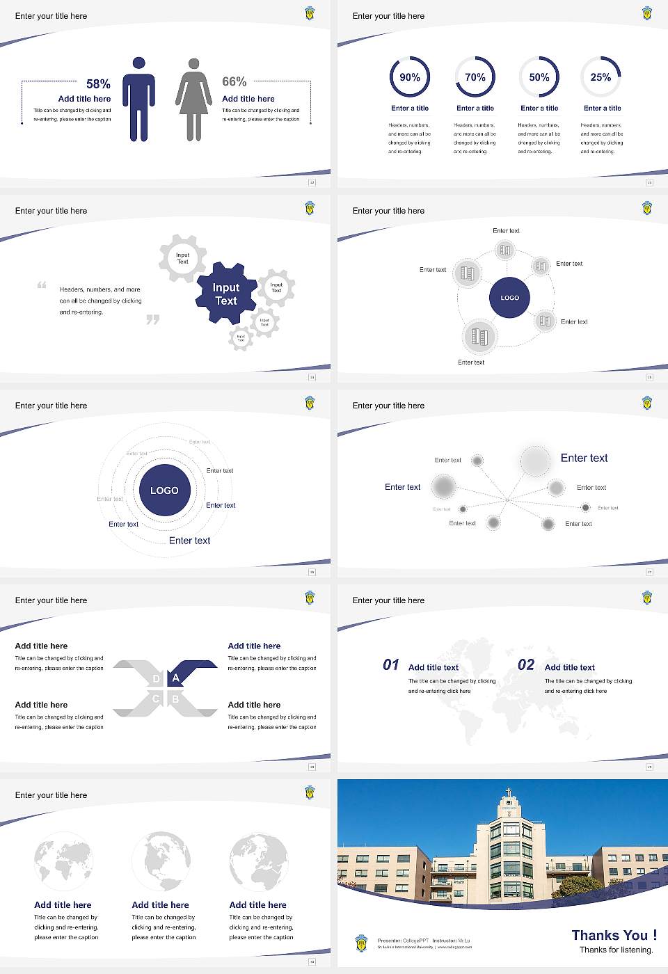 St. Luke’s International University Course/Courseware Creation PPT Template16:9 ratio PPT effect preview image4