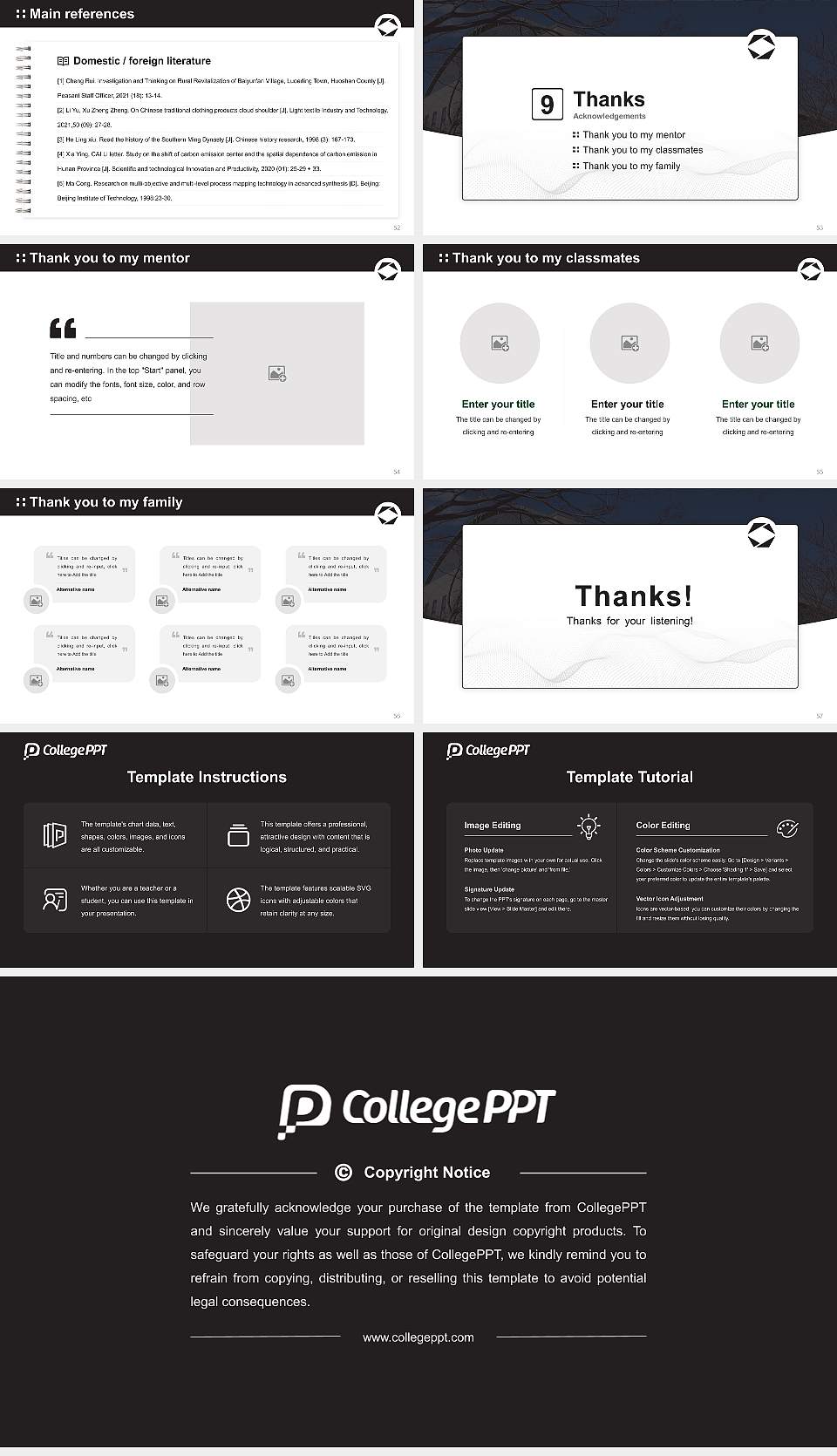 Japan International University Graduation Thesis Defense PPT Template16:9 ratio PPT effect preview image7