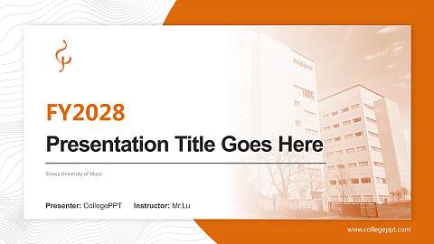Showa University of Music Academic Presentation/Research Findings Report PPT Template