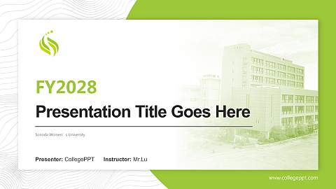Sonoda Women’s University Academic Presentation/Research Findings Report PPT Template