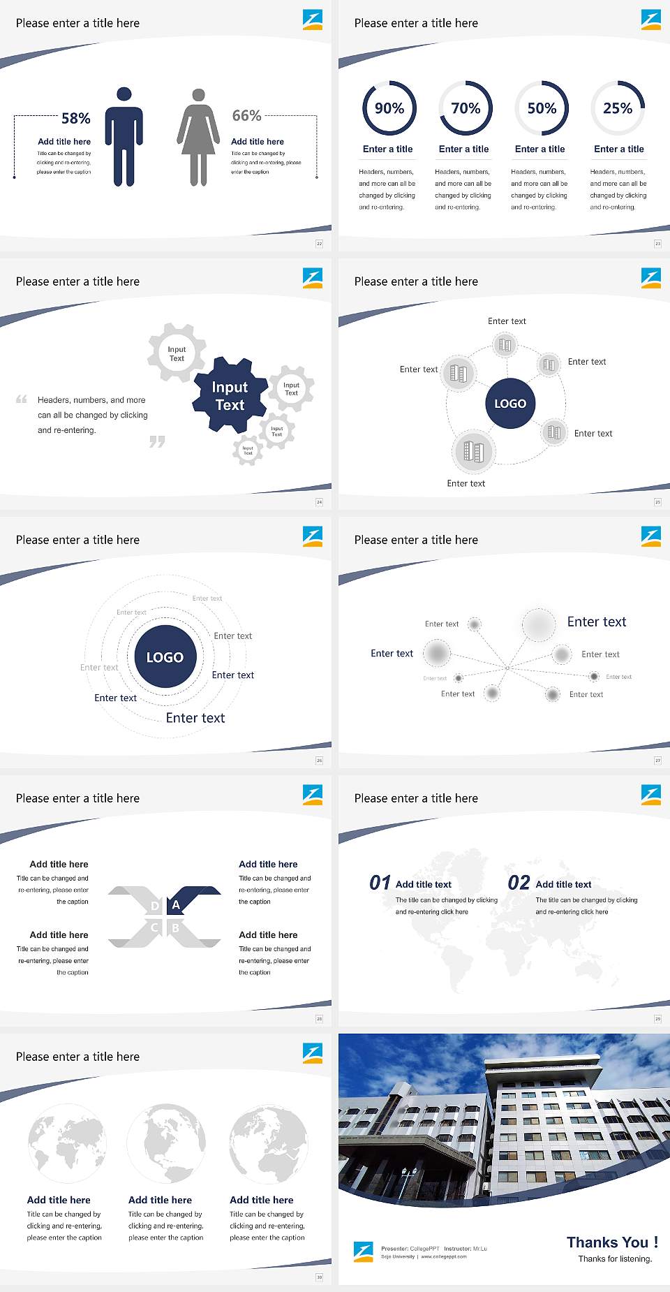 Sojo University Course/Courseware Creation PPT Template4:3 ratio PPT effect preview image4