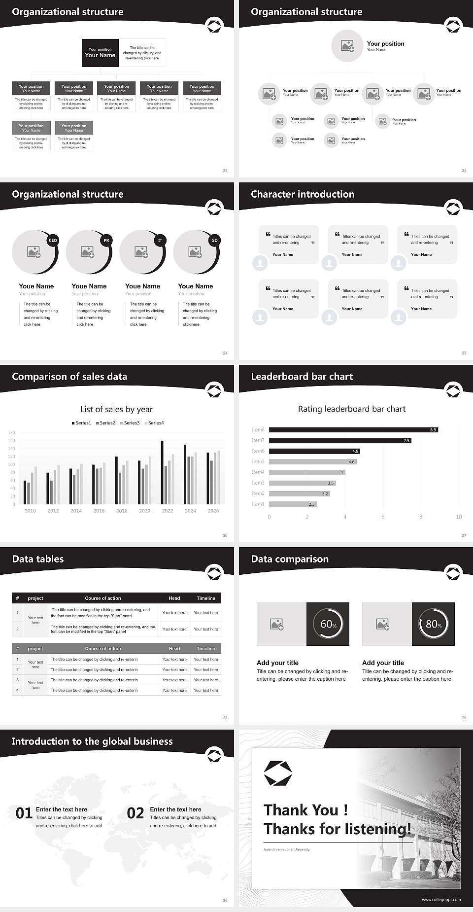 Japan International University Academic Presentation/Research Findings Report PPT Template4:3 ratio PPT effect preview image4