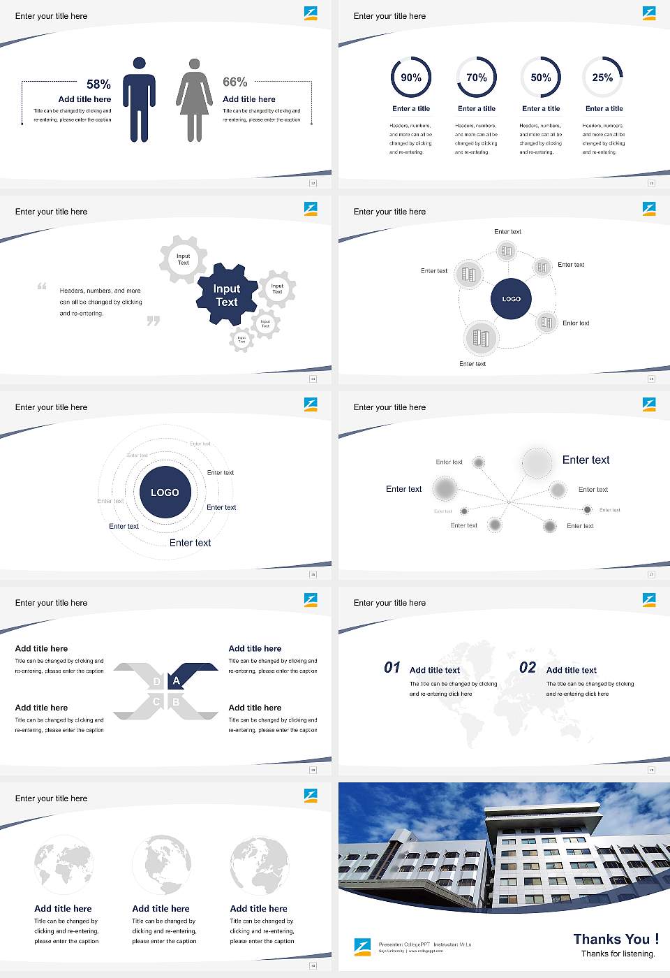 Sojo University Course/Courseware Creation PPT Template16:9 ratio PPT effect preview image4