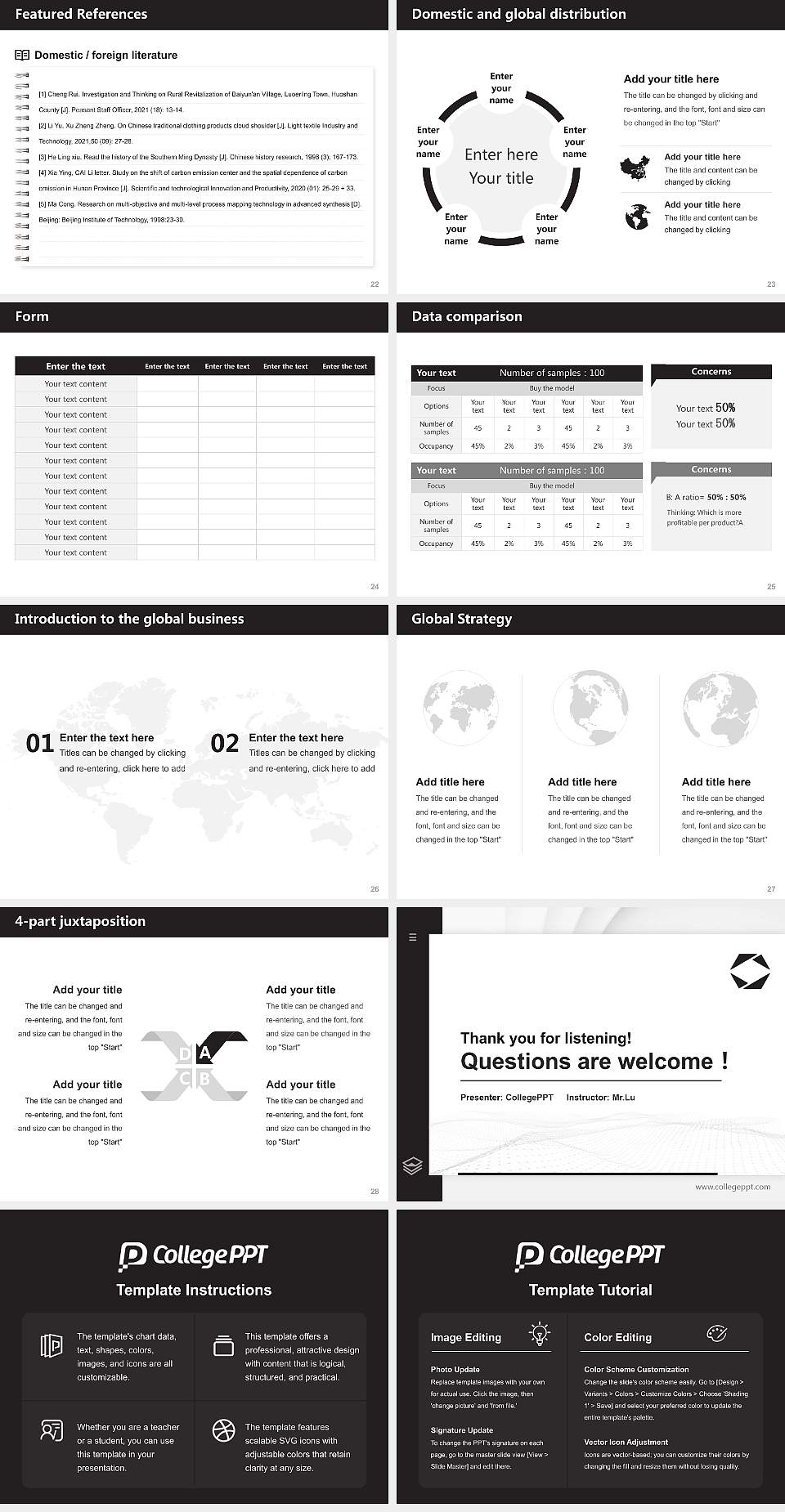 Japan International University Thesis Proposal/Graduation Defense PPT Template4:3 ratio PPT effect preview image4