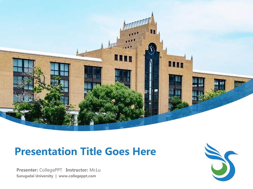 Surugadai University Course/Courseware Creation PPT Template4:3 ratio PPT effect preview image5