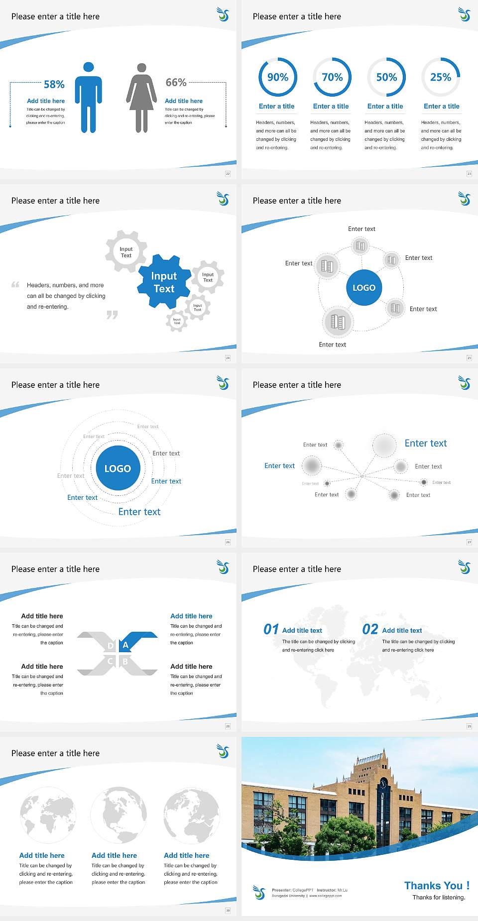 Surugadai University Course/Courseware Creation PPT Template4:3 ratio PPT effect preview image4