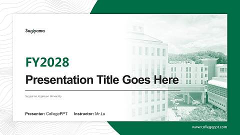 Sugiyama Jogakuen University Academic Presentation/Research Findings Report PPT Template