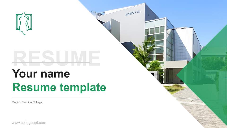 Sugino Fashion College Resume PPT Template16:9 ratio PPT effect preview image