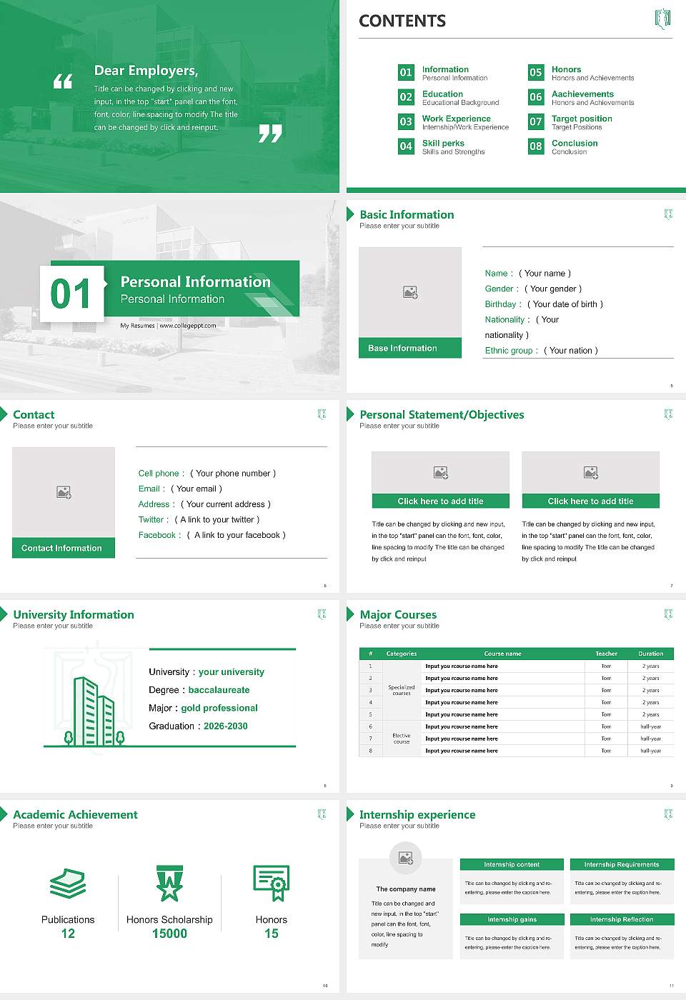 Sugino Fashion College Resume PPT Template16:9 ratio PPT effect preview image2