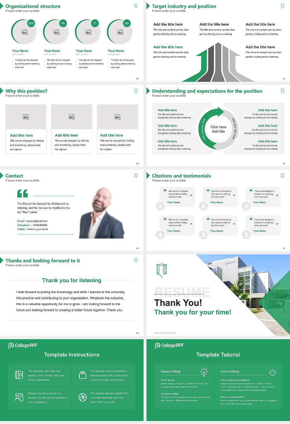 Sugino Fashion College Resume PPT Template16:9 ratio PPT effect preview image4