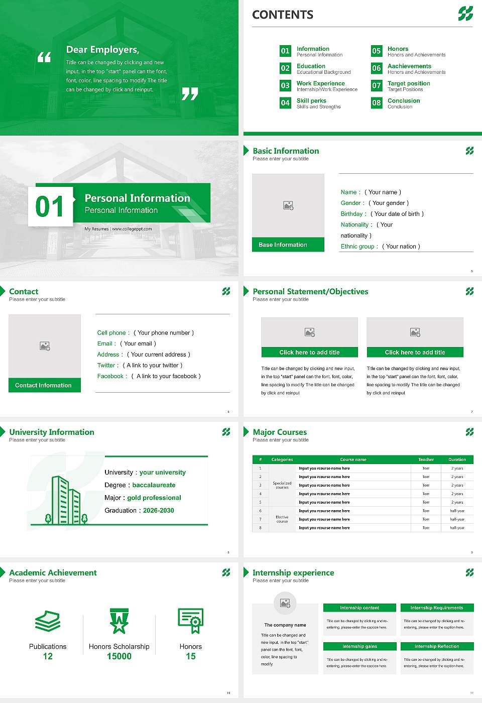 Showa Pharmaceutical University Resume PPT Template16:9 ratio PPT effect preview image2