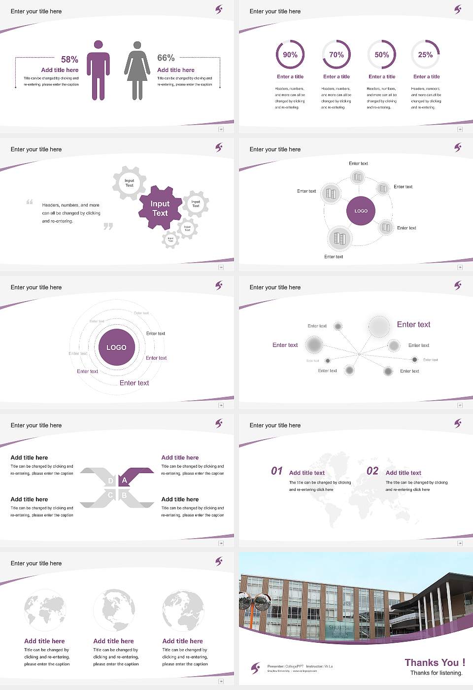 Shujitsu University Course/Courseware Creation PPT Template16:9 ratio PPT effect preview image4