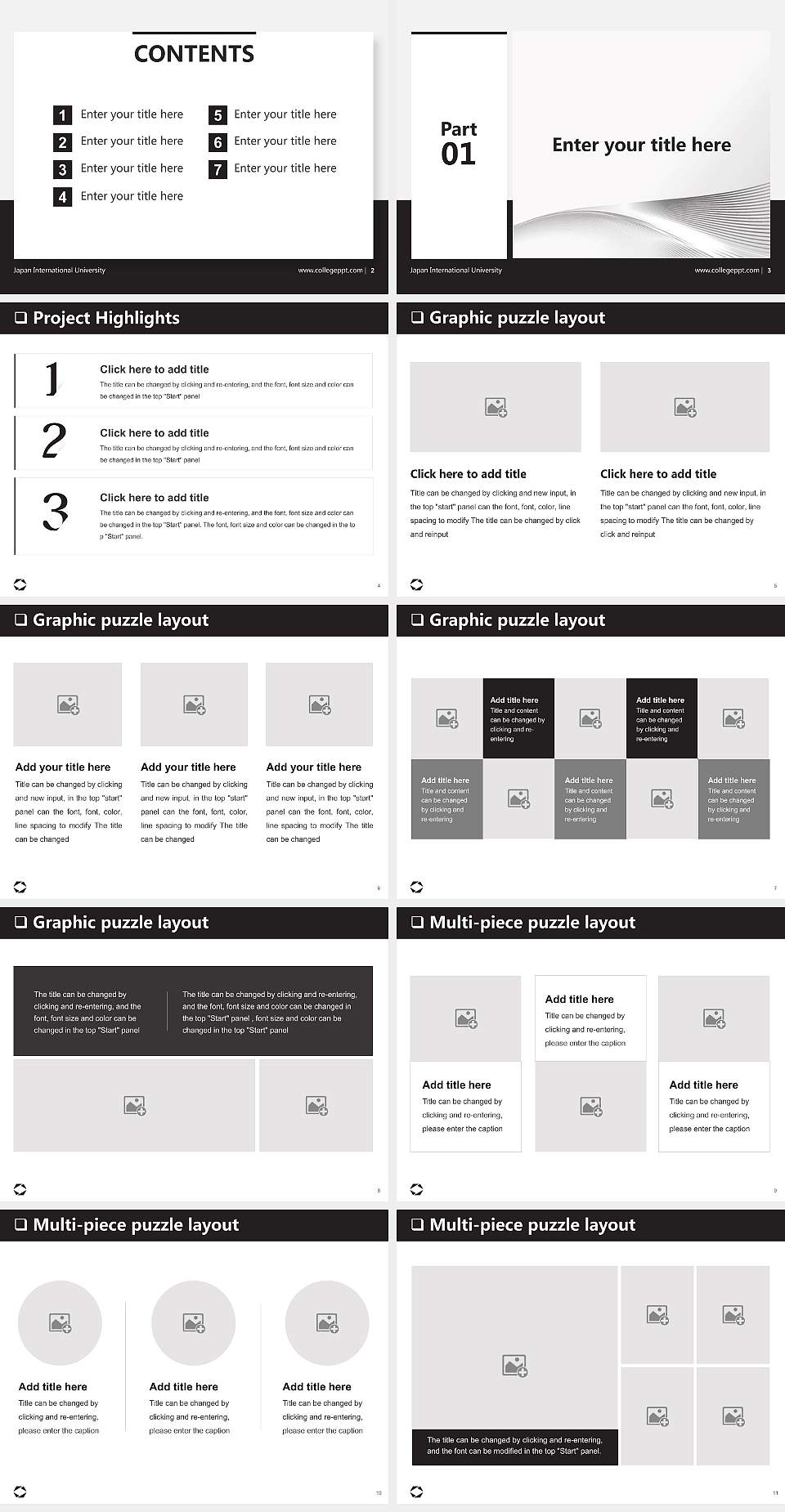 Japan International University General PPT Template4:3 ratio PPT effect preview image2