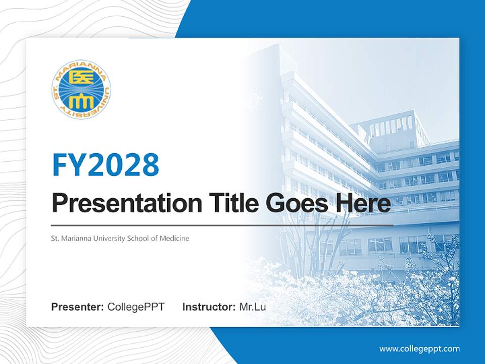 St. Marianna University School of Medicine Academic Presentation/Research Findings Report PPT Template4:3 ratio PPT effect preview image5