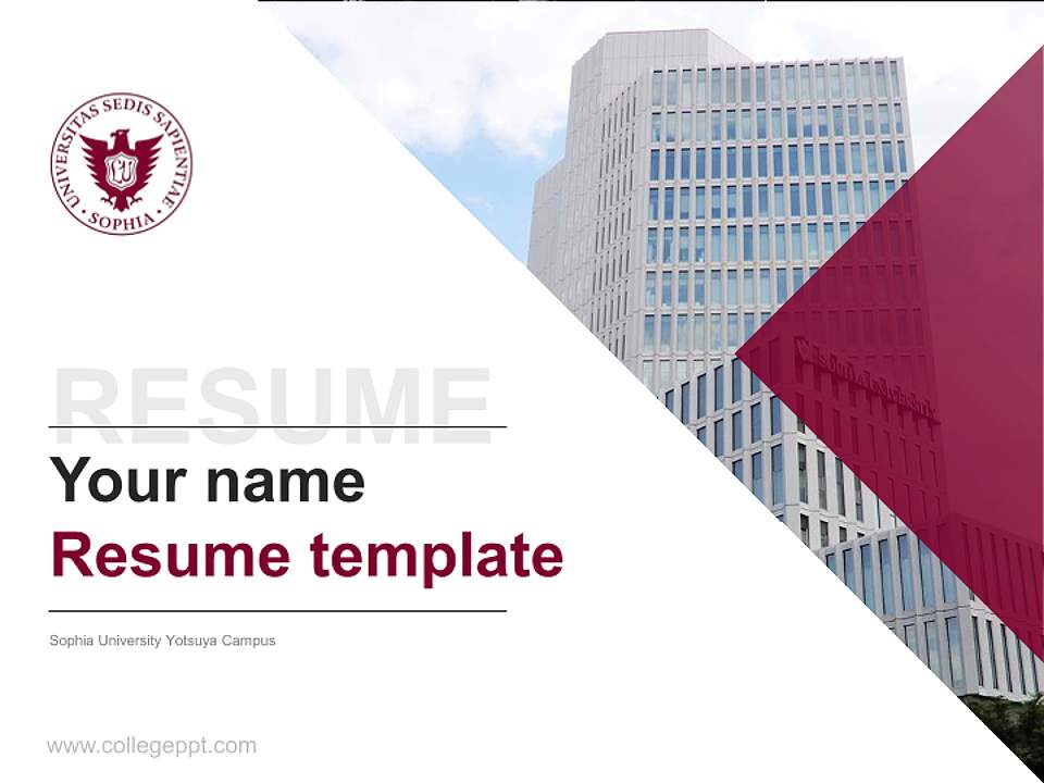 Sophia University Yotsuya Campus Resume PPT Template4:3 ratio PPT effect preview image5