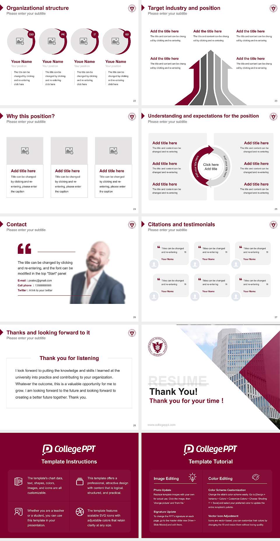 Sophia University Yotsuya Campus Resume PPT Template4:3 ratio PPT effect preview image4