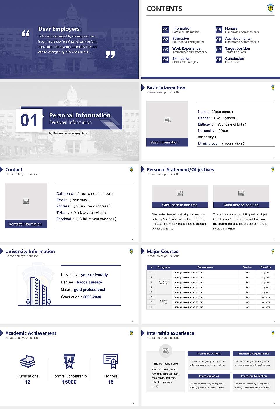 St. Luke’s International University Resume PPT Template16:9 ratio PPT effect preview image2