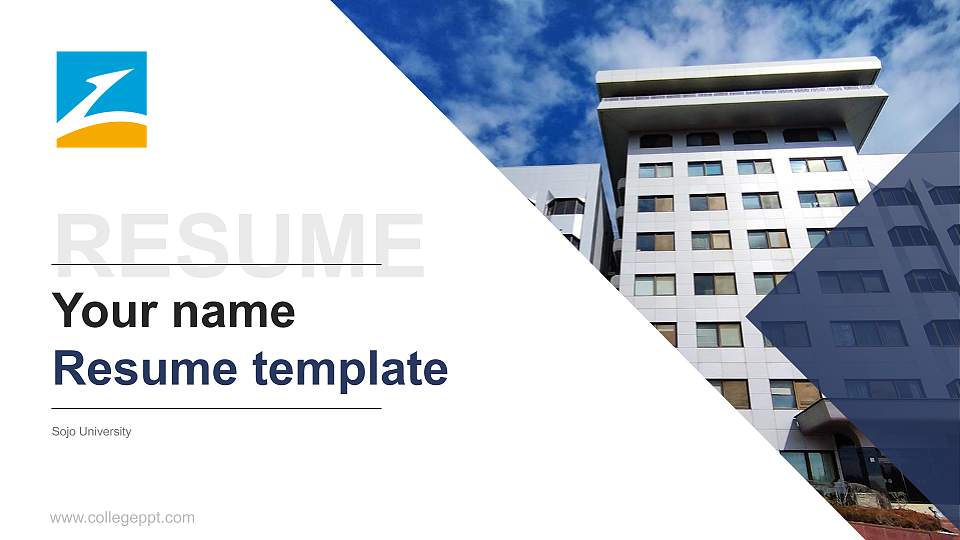 Sojo University Resume PPT Template16:9 ratio PPT effect preview image