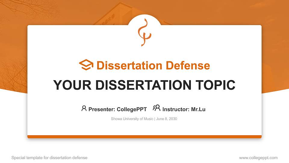 Showa University of Music Graduation Thesis Defense PPT Template16:9 ratio PPT effect preview image