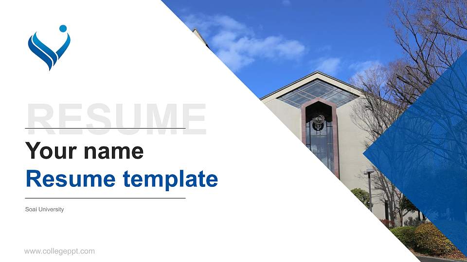 Soai University Resume PPT Template16:9 ratio PPT effect preview image