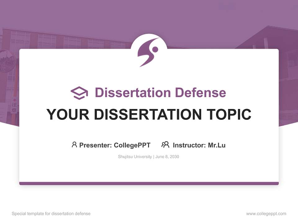 Shujitsu University Graduation Thesis Defense PPT Template4:3 ratio PPT effect preview image7