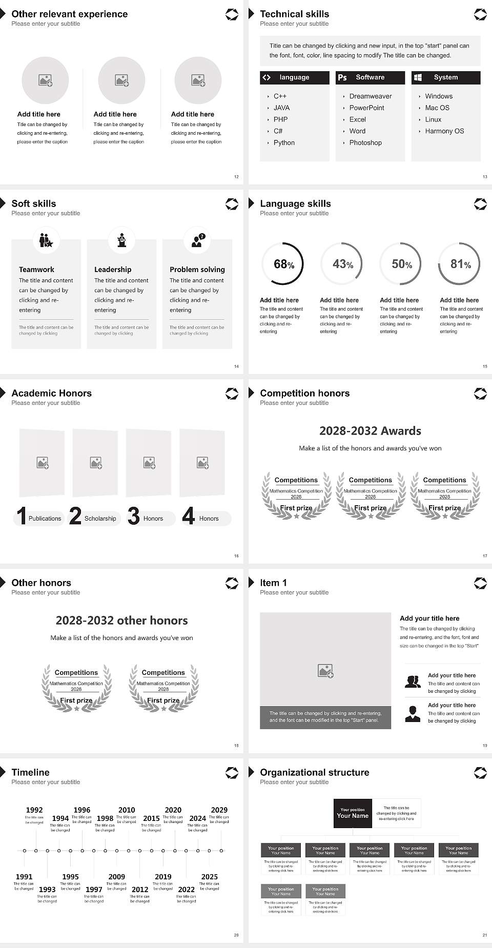Japan International University Resume PPT Template4:3 ratio PPT effect preview image3