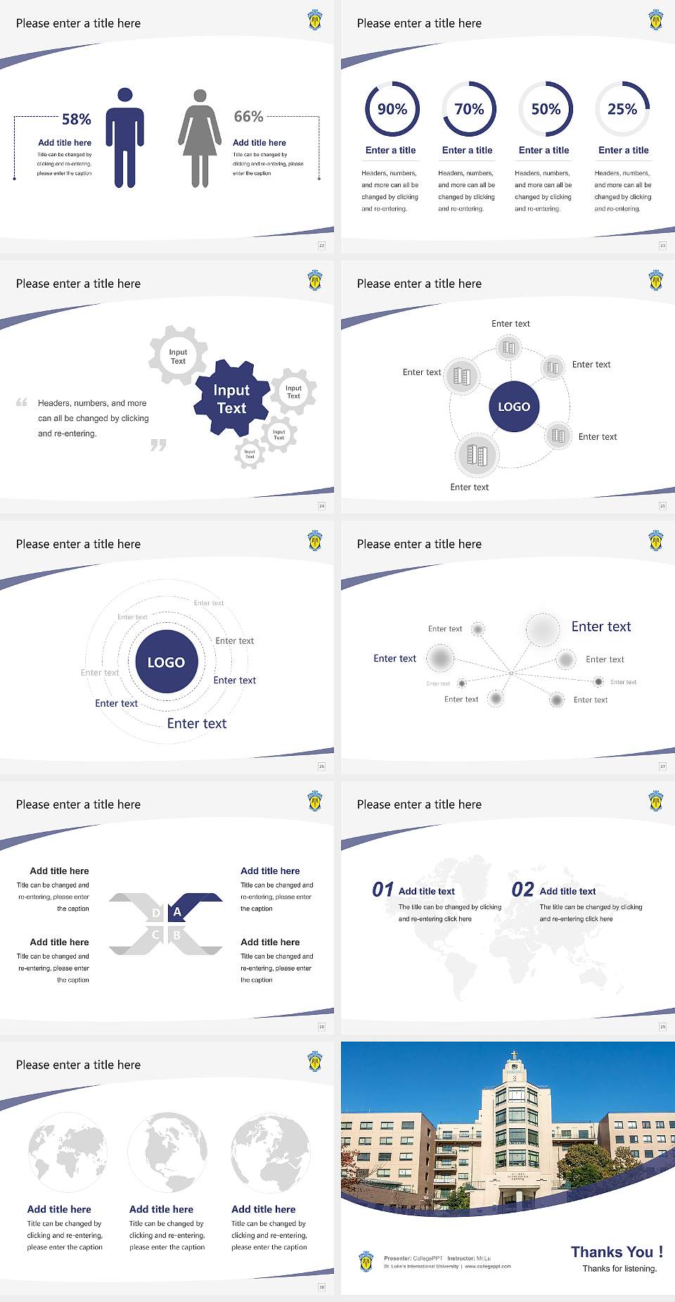St. Luke’s International University Course/Courseware Creation PPT Template4:3 ratio PPT effect preview image4