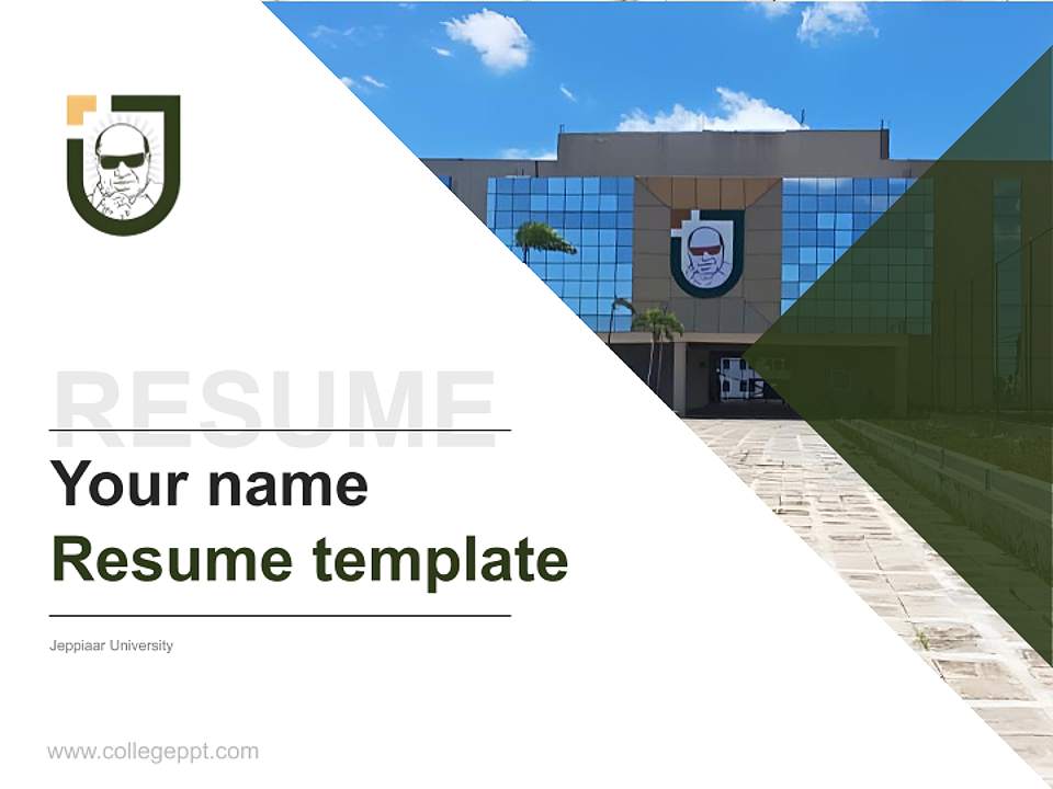 Jeppiaar University Resume PPT Template4:3 ratio PPT effect preview image5