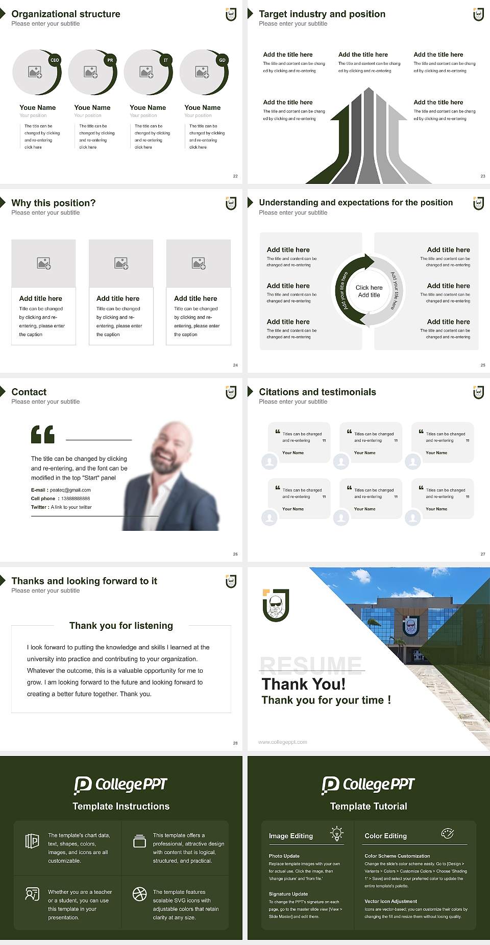 Jeppiaar University Resume PPT Template4:3 ratio PPT effect preview image4