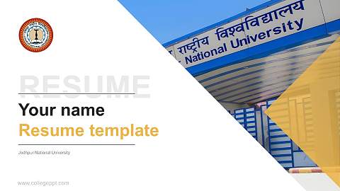 Jodhpur National University Resume PPT Template