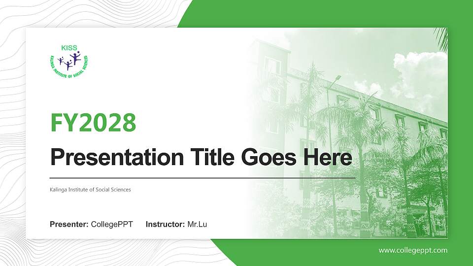 Kalinga Institute of Social Sciences Academic Presentation/Research Findings Report PPT Template16:9 ratio PPT effect preview image